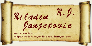Miladin Janjetović vizit kartica